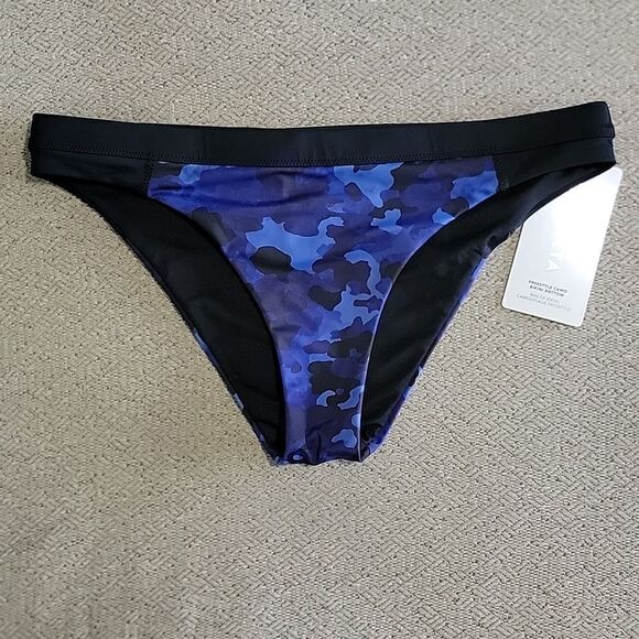Athleta Blue Freestyle Camo Cheeky Swimsuit Bikini Bottom - Size Medium - Picture 3 of 14